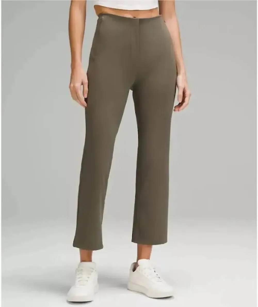 NWT Lululemon Smooth Fit Cropped Pants Size 0 Olive Green High Rise Athleisure